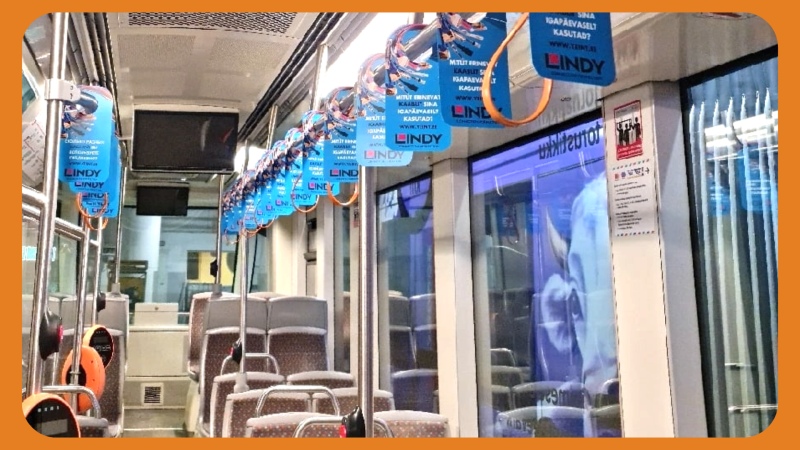 We provide solutions that make your business truly visible! Public transport offers a wide range of opportunities to promote your product, service or event. One of the most visible solutions is the double-sided Wobbler. Hanging advertising is mounted on the handrails of public transport vehicles, making them highly visible to public transport passengers.&nbsp; Calculate your special deal&nbsp;⤵&nbsp;