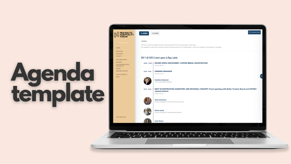 Keskitä tapahtuman sisältö Confentan dynaamisen agendan avulla