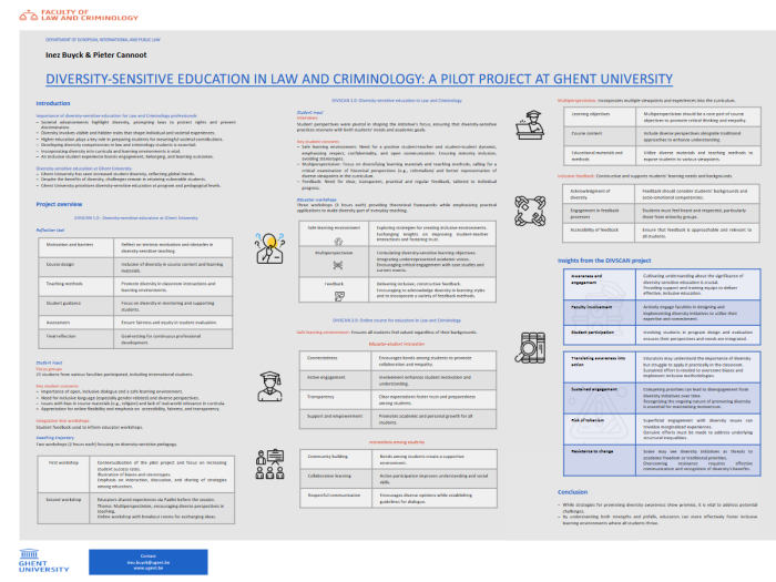 Diversity-sensitive education in law and criminology: a pilot project at Ghent University