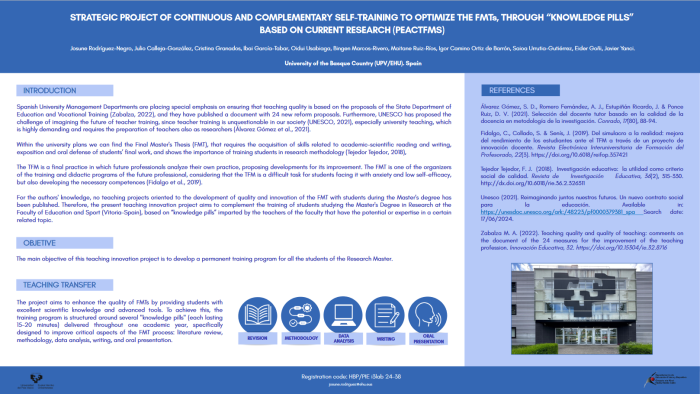 Strategic project of continuous and complementary self-training to optimize the TFMs, through “knowledge pills” based on current research (PEACTFMS)